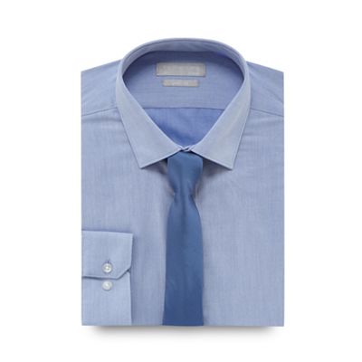 Red Herring Big and tall pale blue slim fit shirt and tie set